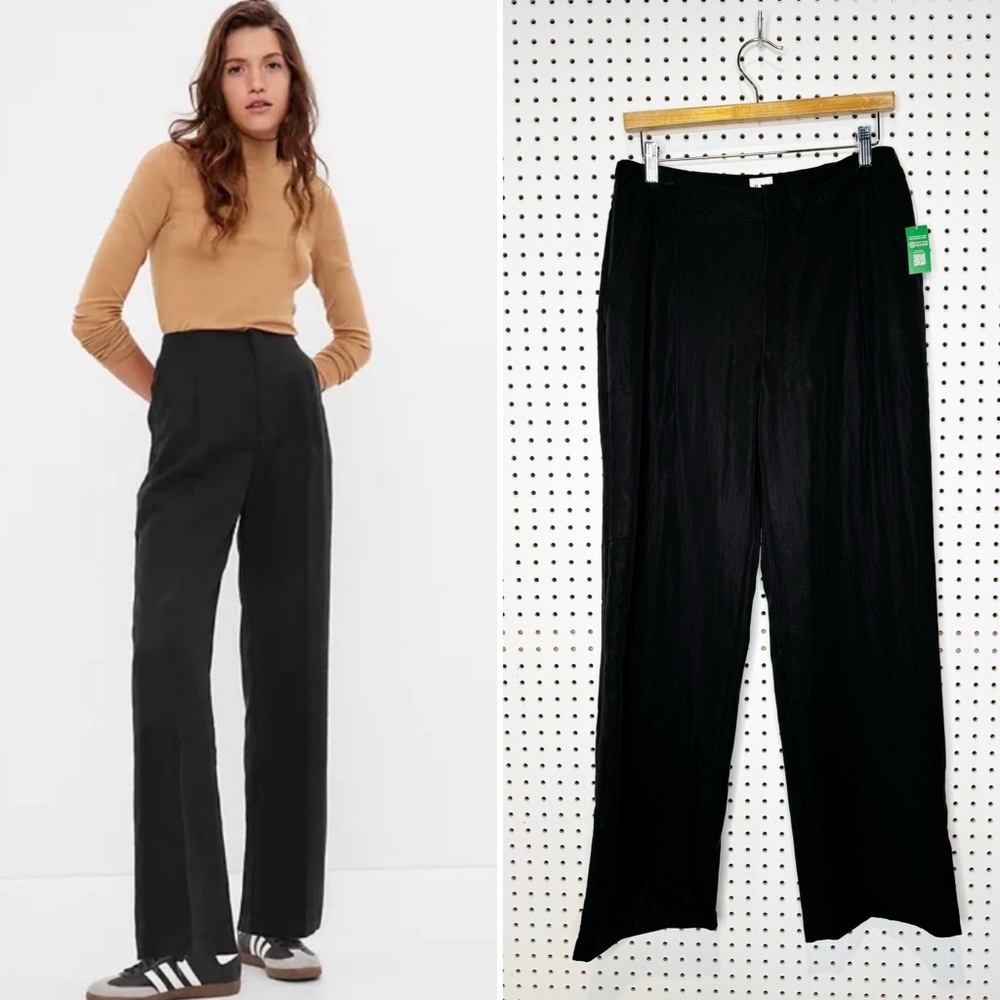 GAP | NWT High Rise SoftSuit Trousers‎ in True Black Sz. 10
